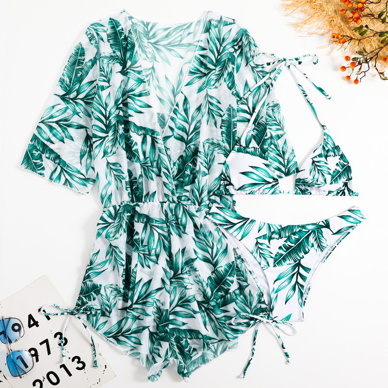 2023 Women's Sexy Three-Piece Swimwear Set with Skirt